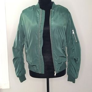 Forever 21 Ladies green bomber jacket size S